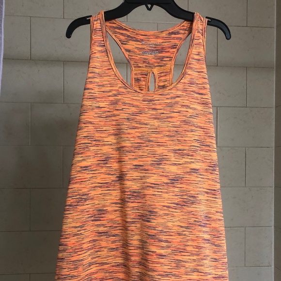 Tek Gear drytek XL racerback tank orange & blue stripe with keyhole back - Picture 1 of 3